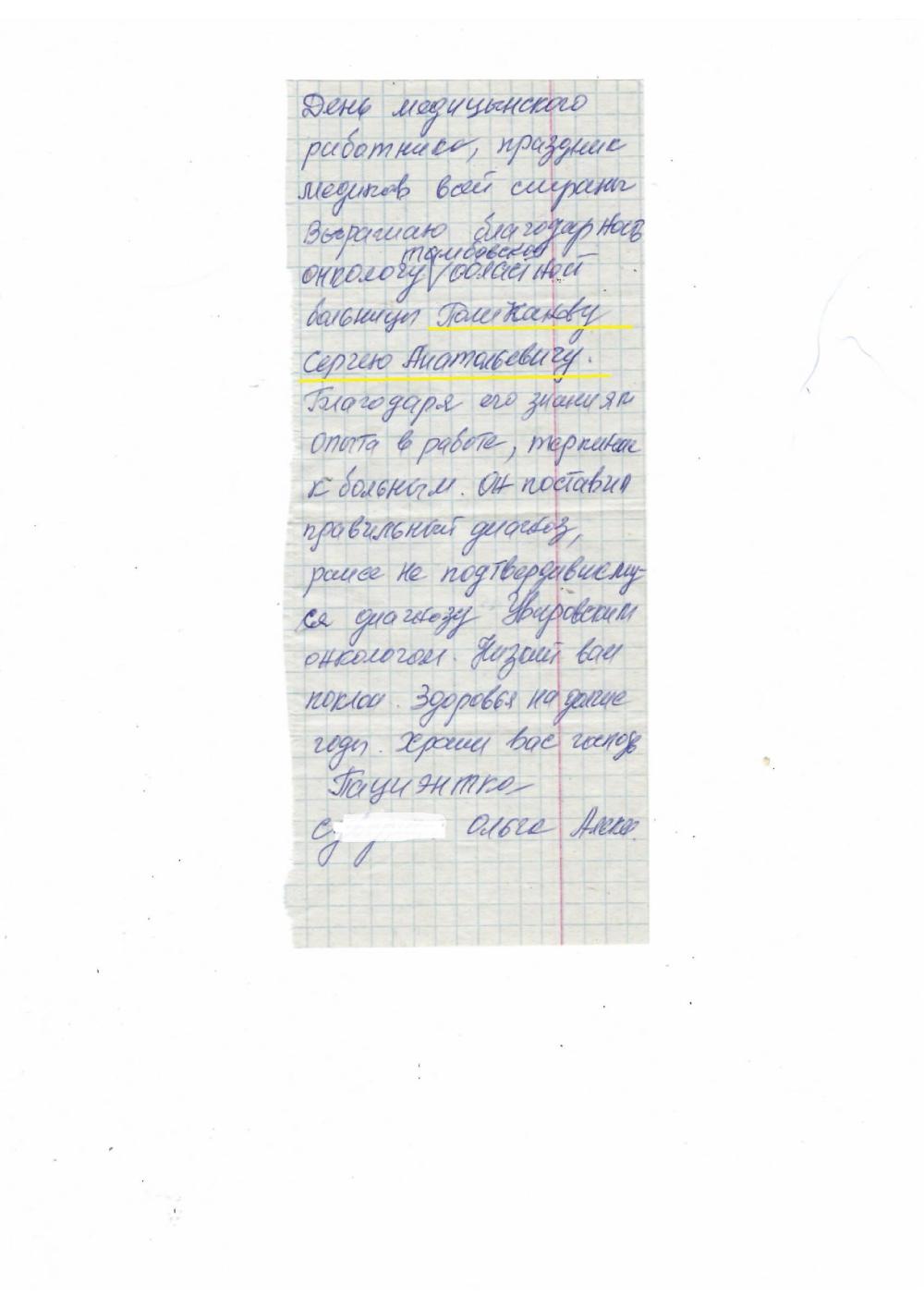 Благодарность Коликанову С.А.